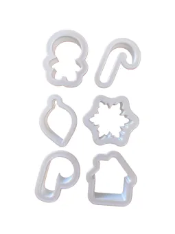 Karácsonyi mini sütikiszúró csomag - 6 db (mézi emberke, hópehely, 2 cukorbot, házikó, karácsonyfadísz)