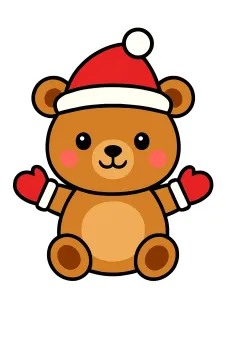 Ülő maci mikulás sapiban sütikiszúró