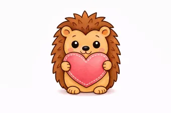 Szívet tartó süni