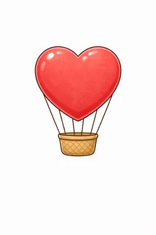 Hőlégballon szívvel
