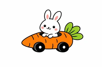 Nyuszi répaautóban