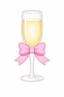 Pezsgős pohár masnival
